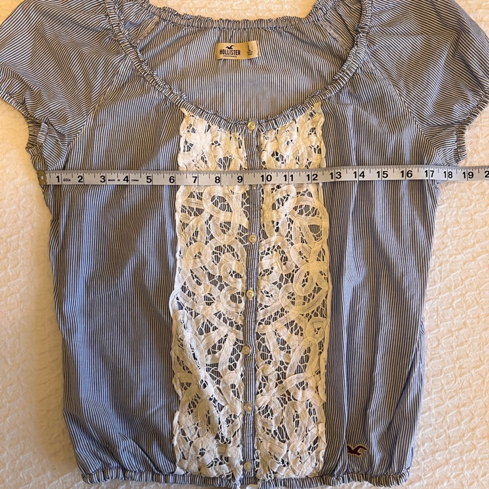 Hollister blue and white striped cap sleeve top - Picture 5 of 6